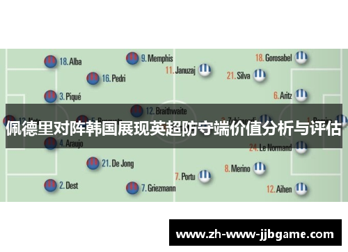 佩德里对阵韩国展现英超防守端价值分析与评估